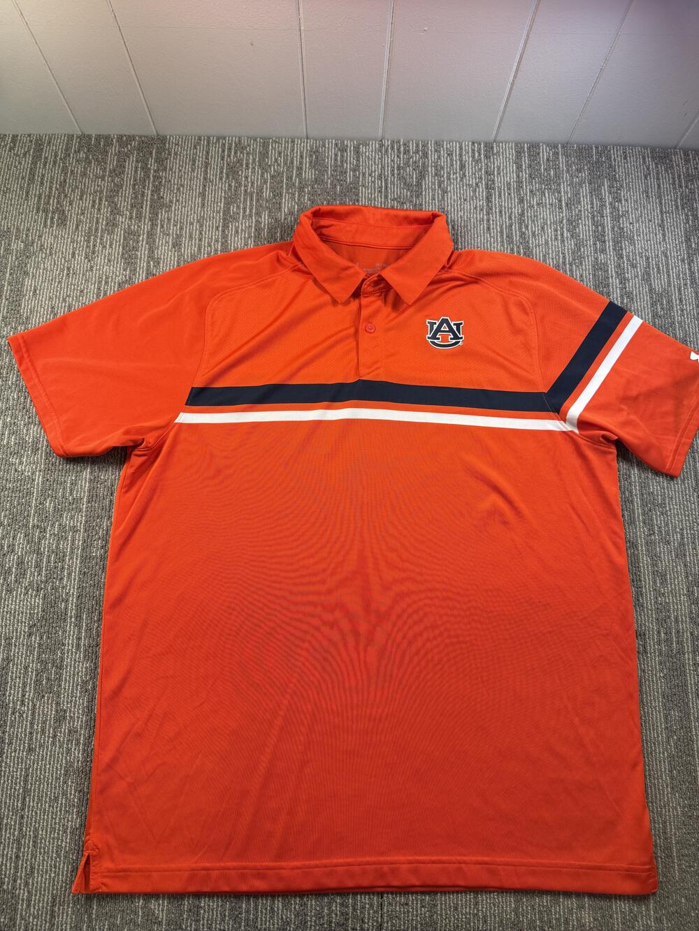 Auburn Tigers Polo Shirt Mens XL Orange NCAA Football Under Armour HeatGear